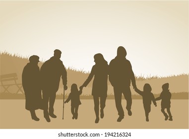 Family silhouettes