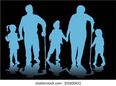 Family silhouettes