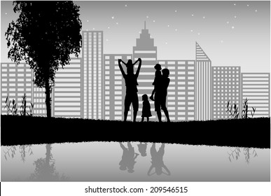 Family silhouettes