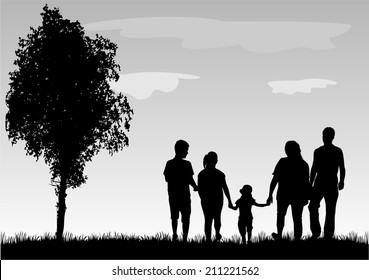 Family Silhouettes Stock Vector (Royalty Free) 307323650 | Shutterstock