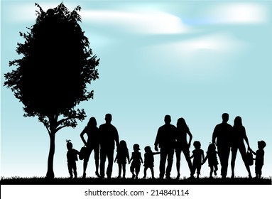 Family silhouettes