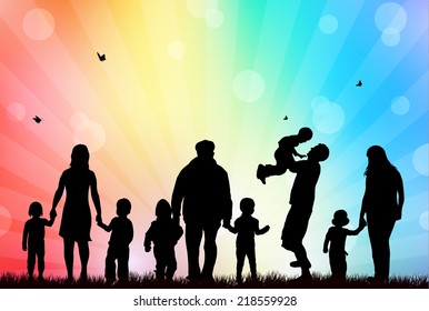 Family silhouettes