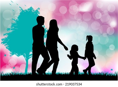 Family silhouettes