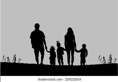 Family Silhouettes Stock Vector (Royalty Free) 229232014 | Shutterstock