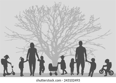 Family silhouettes