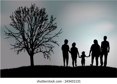 Family silhouettes