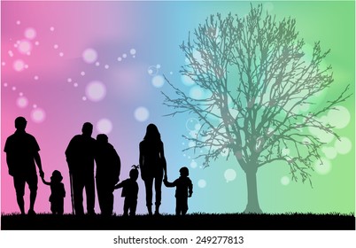 Family silhouettes