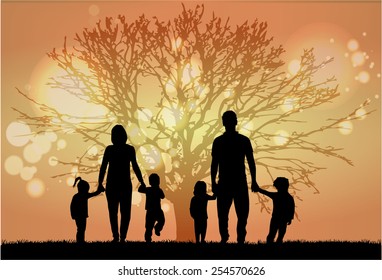 Family silhouettes