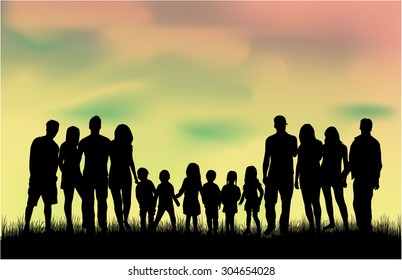 Family silhouettes