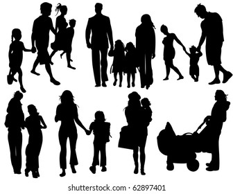 Family Silhouettes Stock Vector (Royalty Free) 88718644