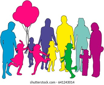 Family of silhouettes.