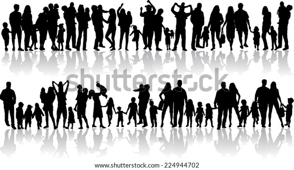 Family Silhouettes Stock Vector (Royalty Free) 224944702 | Shutterstock