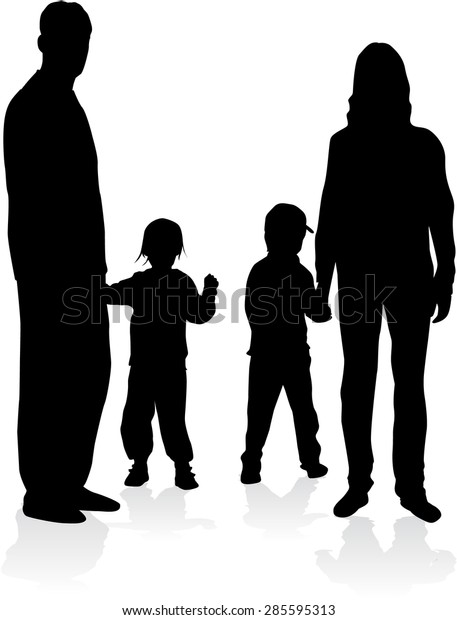 Family Silhouettes Stock Vector (Royalty Free) 285595313 | Shutterstock