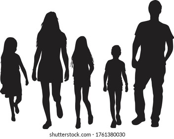 Family of silhouettes. Conceptual illustration.