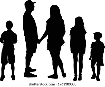 Family of silhouettes. Conceptual illustration.