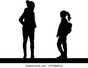 Family of silhouettes. Conceptual illustration.
