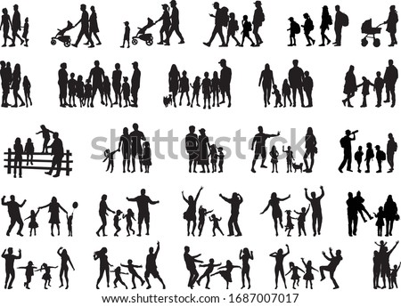 Family of silhouettes. Conceptual illustration.