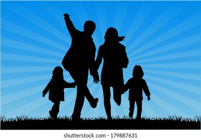 Family Silhouettes - Illustration