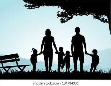 Family Silhouettes - Illustration