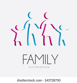 family silhouettes over white background vector illustration