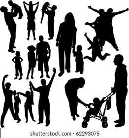 Family Silhouettes - vector