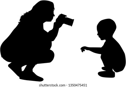 Family silhouettes, vector work.