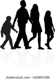 Family of silhouettes. vector work