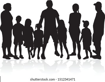 Family of silhouettes. vector work.