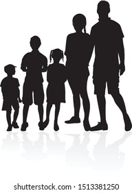 Family of silhouettes. vector work.