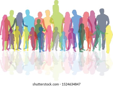 Family of silhouettes. vector work.