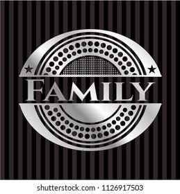 Family silver shiny badge