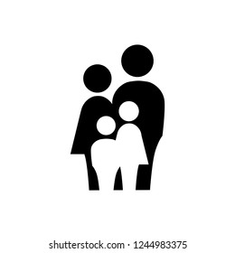 family, simple black and white icon