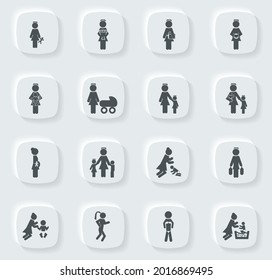 Family simply icons for web and user interfaces