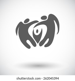 Family. Single flat icon on white background. Vector illustration.