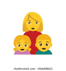 Family single mother with daughter and son vector emoji vector