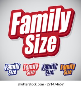 Family Size Text Seal with style and color variations 
