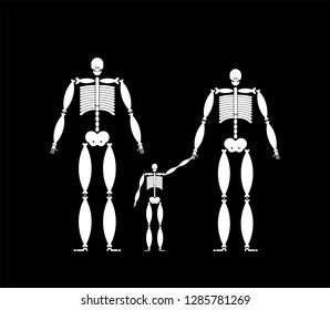 Family skeleton. Dad mom and child. Dead family. Vector illustration
 

 
