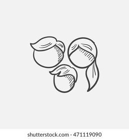 Family sketch icon for web, mobile and infographics. Hand drawn vector isolated icon.