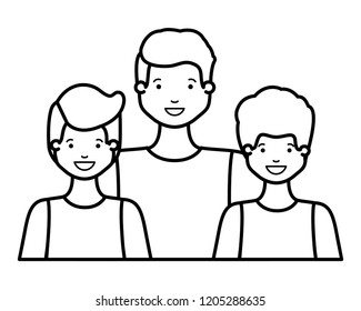 family smiling and waving avatar character