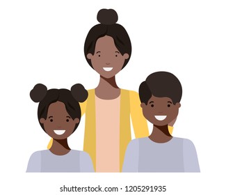 family smiling and waving avatar character