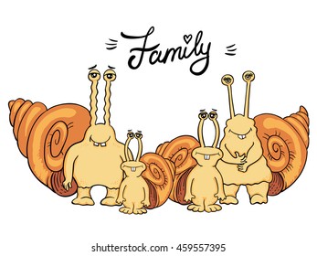 Family of snails isolated 