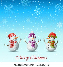 family of snowman christmas