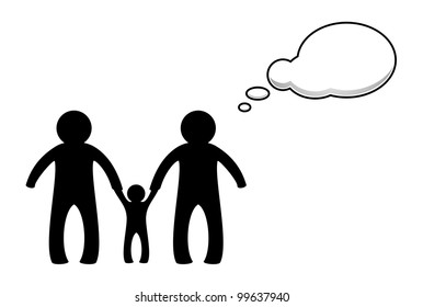 Family with speech bubble