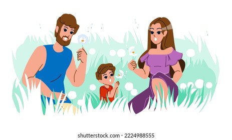 family spring vector. happy summer, child together, park day, mother fun, father joy, woman outdoor family spring character. people flat cartoon illustration