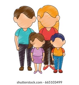 family stand up