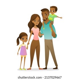 A family standing together happily.