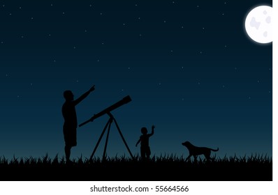 55 Family stargazing at the moon Images, Stock Photos & Vectors ...