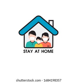 Family Stay at home stop coronavirus covid-19. Prevention Transmission From Virus.vector illustration - Shutterstock ID 1684198357