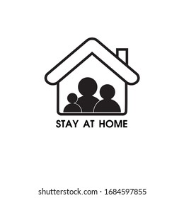 Family Stay at home symbol.Isolated vector illustration on white background.
