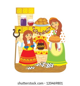 Family and stove